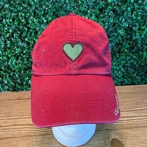 Life is Good Heart Hat with Some Staining One Size Adjustable Strap